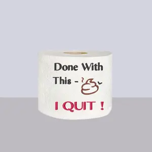 Funny gift embroidered Toilet Paper – "Done With This  - I Quit!" | Best Seller Quit Job Gag Gift, Office Humor gift for the office unique