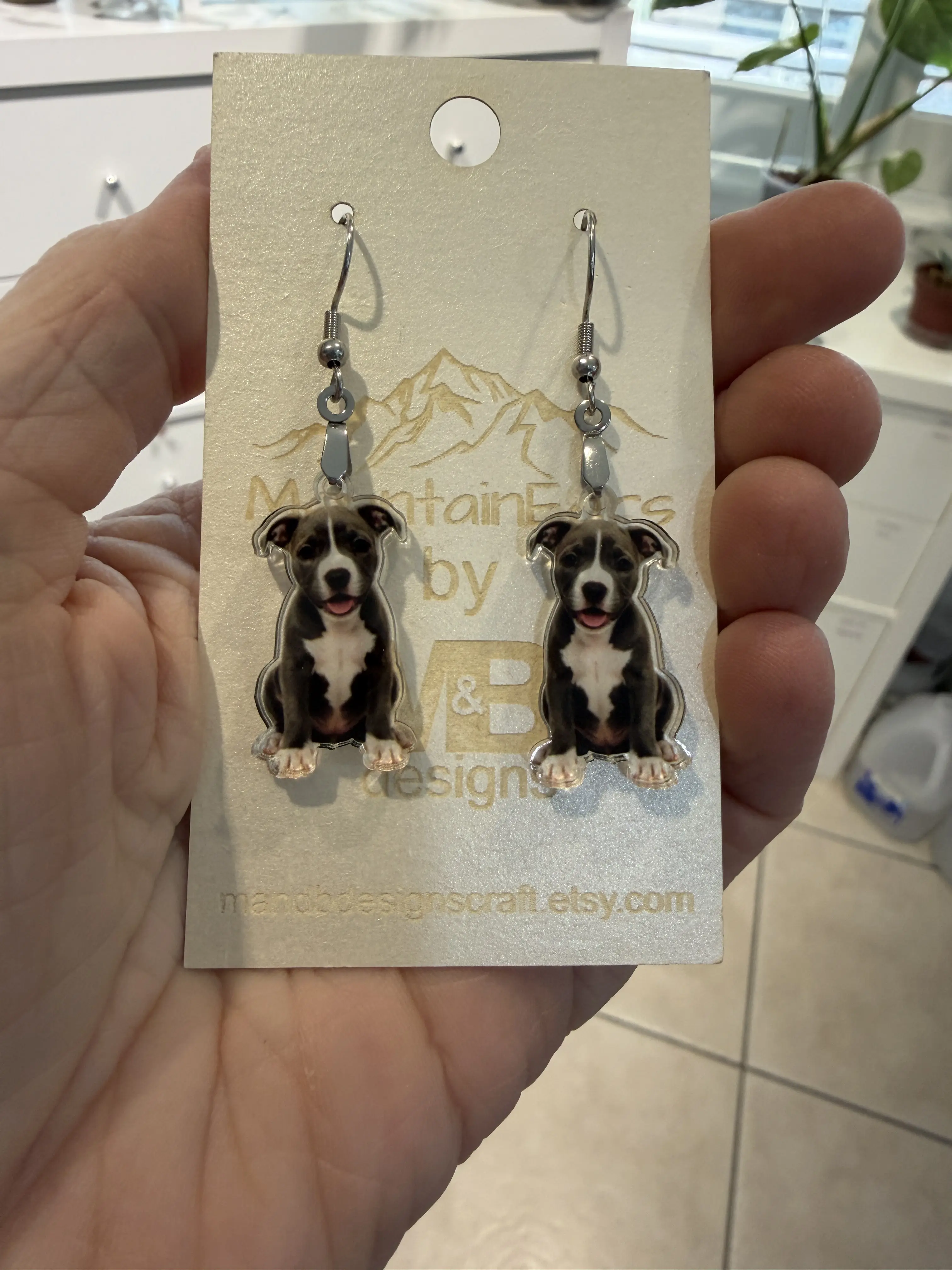Pit Bull Puppy Earrings