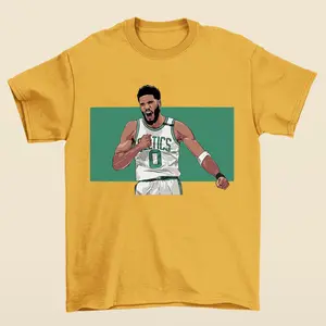 Jayson Tatum Celebration Cartoon Tee, Gift For Boston Celtics fan Clothing Cotton