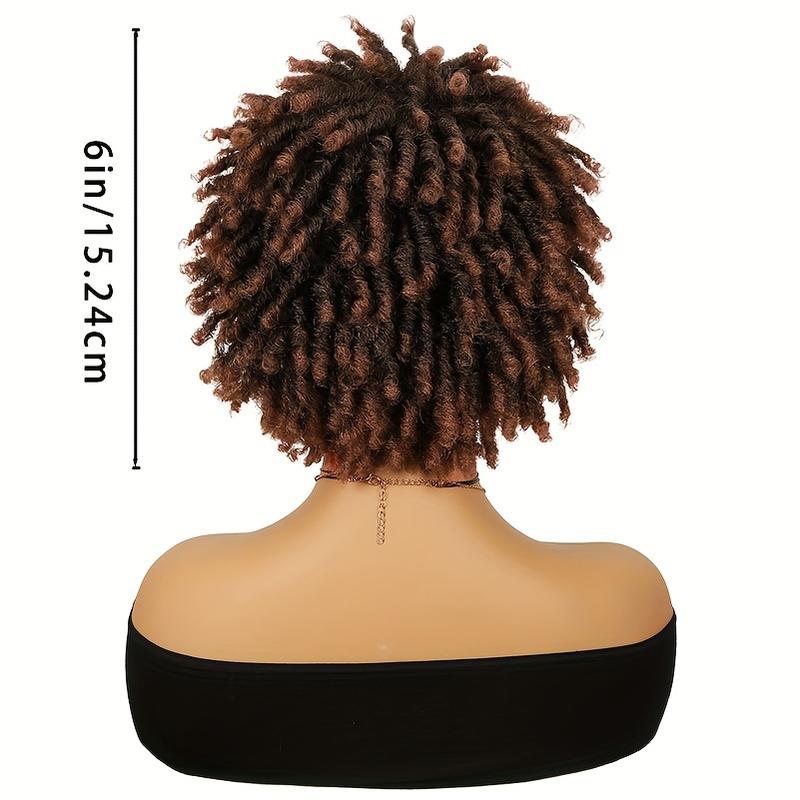 LEZN HAIR Chic Short Dreadlock Wig for Black Women - 6 Inches Ombre Synthetic Hair, Faux Locs Twist Braided Afro Curly Style, High-Temperature Fiber, Fit