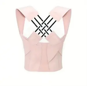 Unisex Hunchback Corrector — Posture Correction Belt, Shoulder Opener, Back Straightener. Comfortable to Wear. Pink.