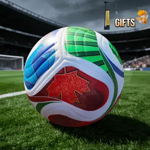Colorful Thermal Bonded Size 5 Soccer Ball Durable PU Material Anti-Slip Adult Competition Youth training Football Ideal Gift for Sports Fans Football training ball Curve shot Indoor soccer ball Durable non-slip pu material  Sports gift ideas