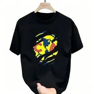 America Club T-shirt - Short-sleeved round neck with thematic text, casual printed design, suitable for men and women, perfect for football lovers