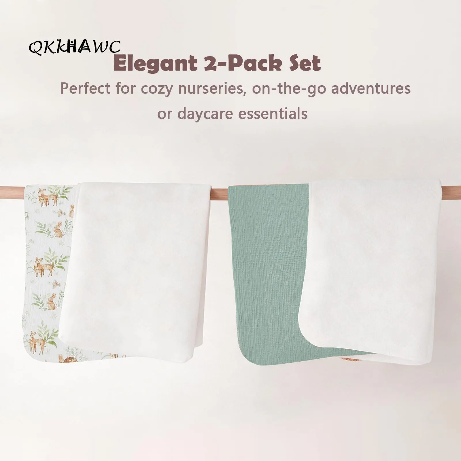 Reusable Waterproof Changing Mat, Multi-Use Cotton Pad for Baby Nappy Change & Postpartum Care (60x75cm)