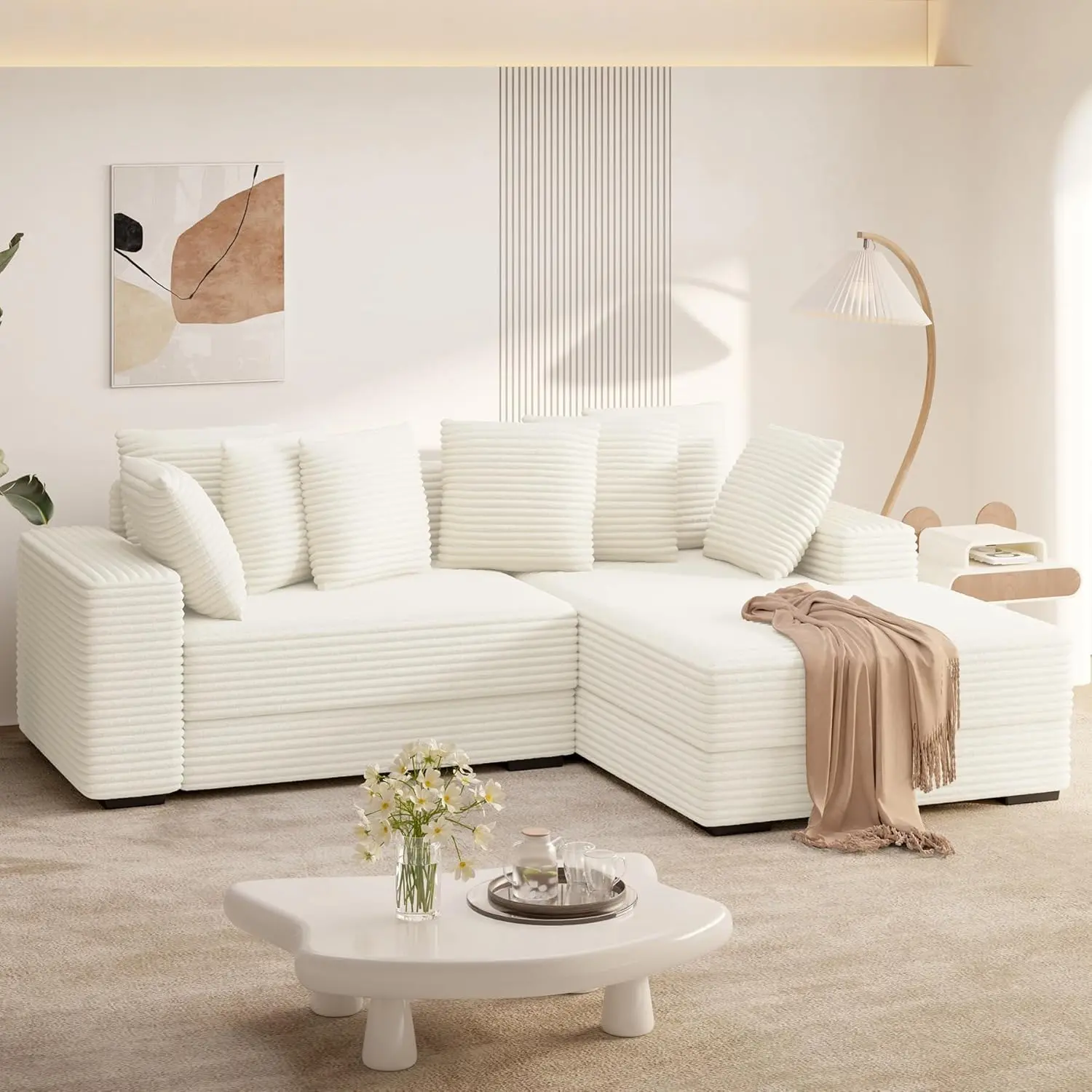 Beige-L Shape-Right  Chaise