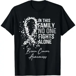 In This Family No One Fights Alone Shirt Brain Cancer T-Shirt