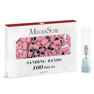 100 Pcs Nail Drill Bits Sanding Bands for Nail Drill 180 Fine Grit Nail File Sanding Bands for Acrylic Nails Gel Manicures and Pedicure