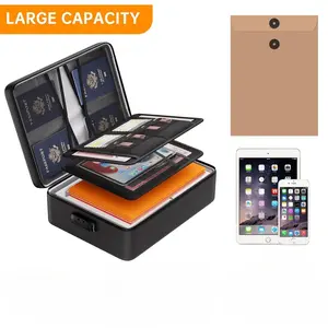 High-temperature Resistant Document Storage Box with Lock, Heat-insulating, Fireproof, and Waterproof, 8-layer File Organizer, Fireproof File Folder, Portable and Secure Storage for Home and Travel, Suitable for Important Documents and Materials