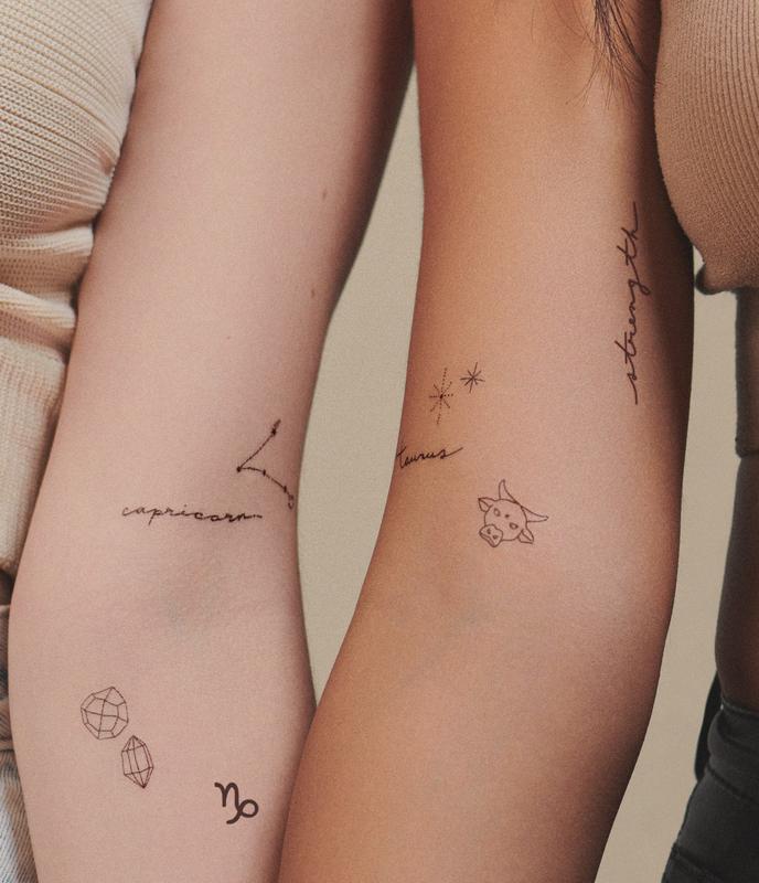 Zodiac: Taurus + Virgo + Capricorn Temporary Tattoos