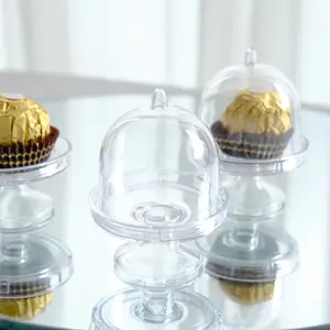 12-Pack Fillable Mini Pedestal Candy Container 3" Clear - Candy Treat Favor Containers with Dome Lid