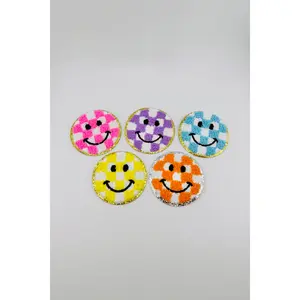 Checkered Smiley Face Patch