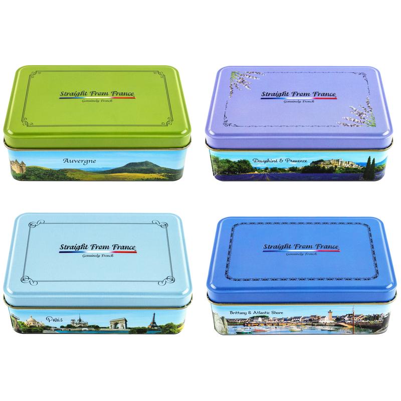 Straight from France Premium Candied Almonds (French Jordan Almonds) in Paris Themed Gift Tin, 90 Pieces, White