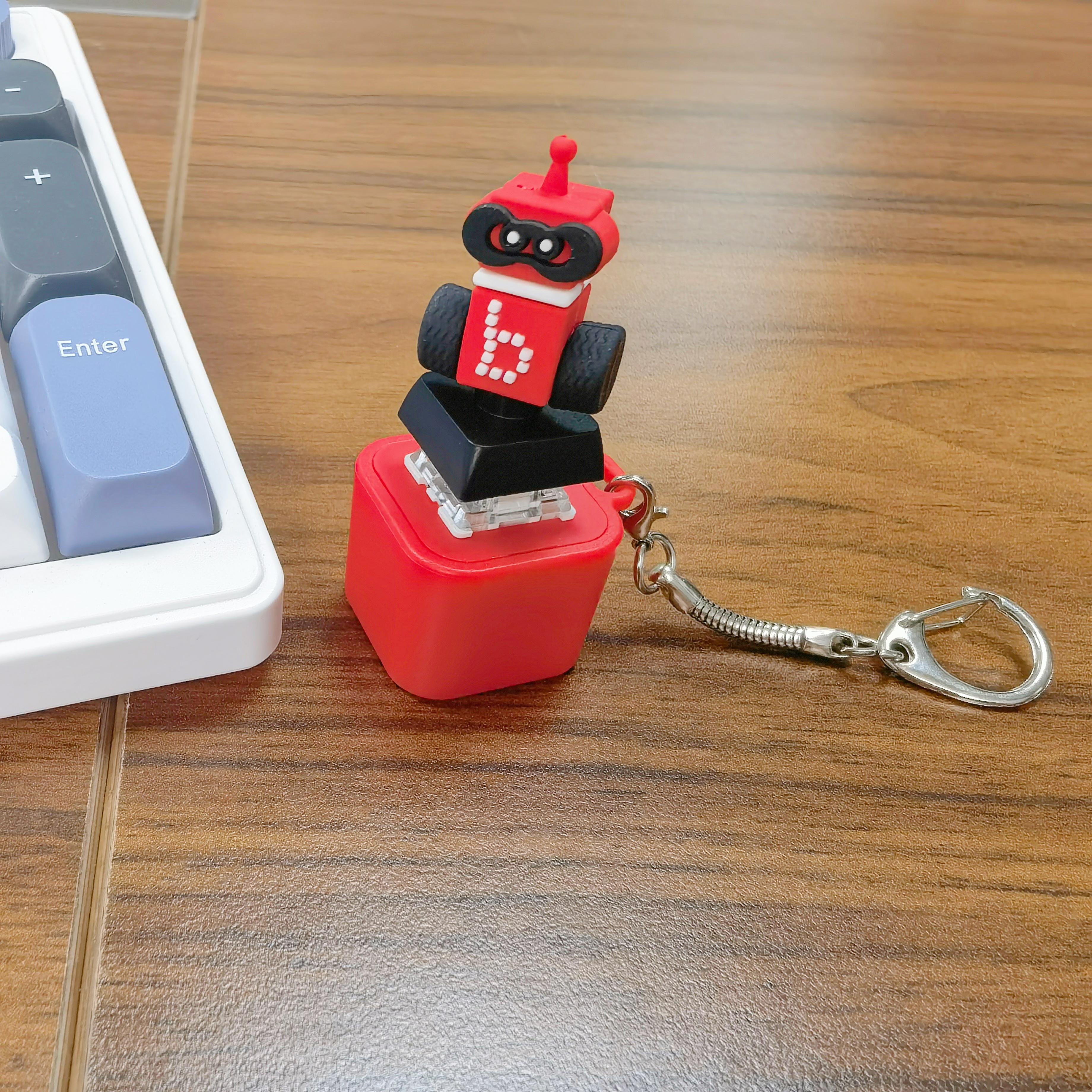 Funny Sound Robot Keychain, Realistic Voice Keyring, Stress Relief Fidget Keychain, Novelty Gift