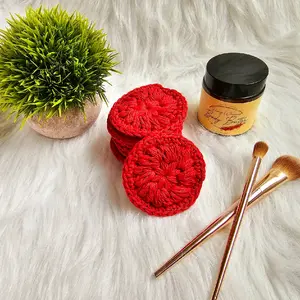 Handstitched Crochet 100% Cotton Washable Reusable Face Scrubbies Makeup Remover Pads