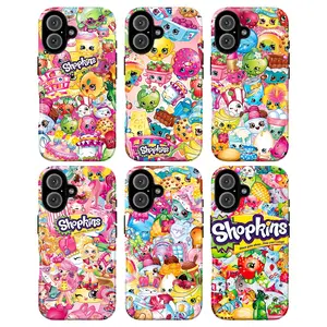 Shopkins Aesthetic iPhone Case – Full Character Collage with Cute Dessert & Candy Cartoon, Colorful Kawaii Nostalgic Childhood Toy Design, Maximalist Dopamine Y2K Aesthetic Cover for iPhone 17 16 15 14 13 12 11 Pro Max & Samsung Galaxy S25 S24 S23 S22