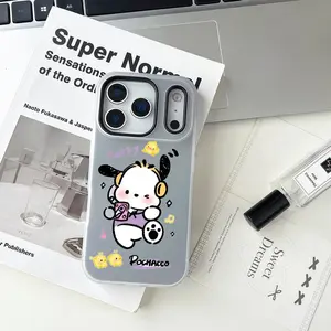 cute P-Pochacco Phone Case For iPhone 17 16 15 14 13 12 11 Pro Max Air Plus Large-aperture Jelly Double-layer Frosted phone Case Luxury Fashion