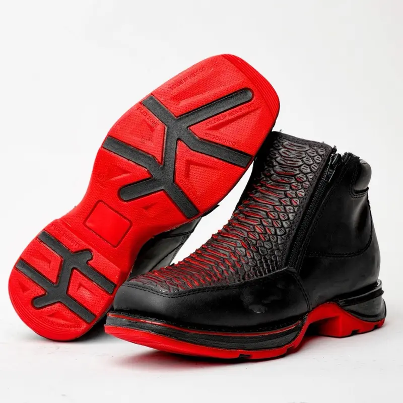 Men’s Black/Red Botin Shoes With Ultra Light Sole Men’s Black/Red Botin Shoes With Ultra Light Sole