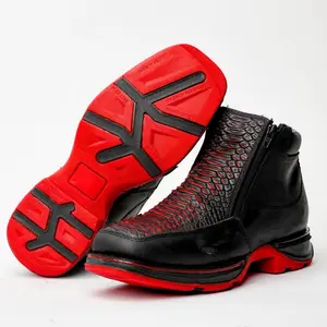 Men’s Black/Red Botin Shoes With Ultra Light Sole