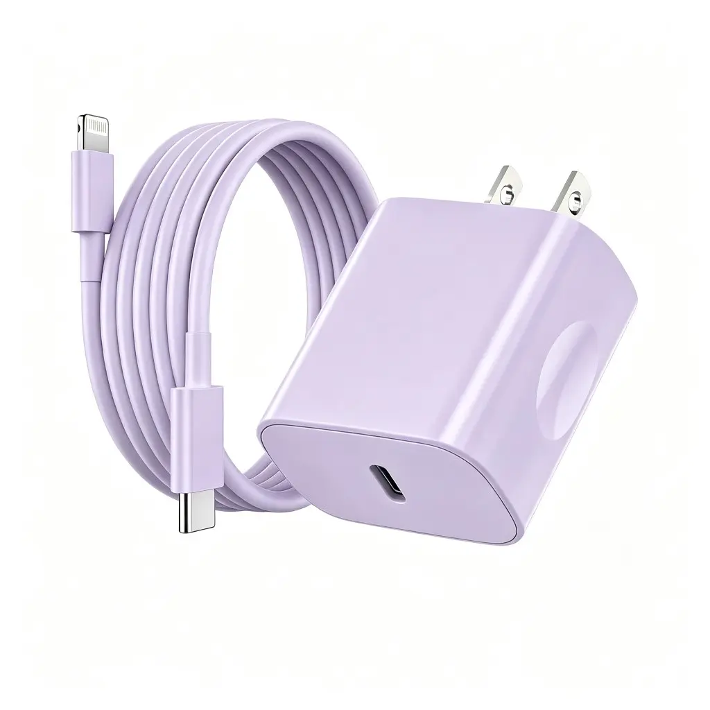 Phone Charger Fast Charging(Purple),Phone Fast Charger Type C Fast Charger Block Plug Adapter 10FT USB-C to Lightning Cable Cord for iPhone14/13/13 Pro/12 Pro/12 Pro Max/11/Xs Max/XR/X/SE,iPad,AirPods, Shell, Port