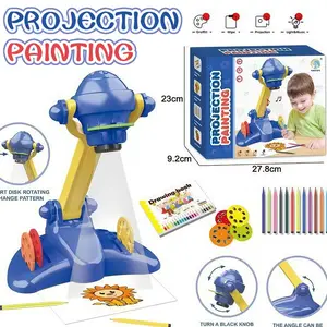 Drawing Projector  Set for Kids Girls with 6 Projection Discs 48 Patterns Watercolor Pens Pencils Crayons Coloring Book Stickers and Eraser Perfect Preschool Kindergarten Gift