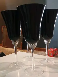 Black Diamond by Circleware Crystal Wine Glasses Goblets (Set Of 4)