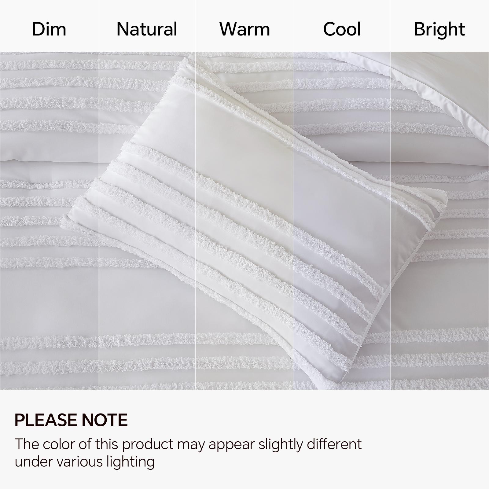 BEDELITE Boho Comforter Set, Tufted Striped Bed Set  Soft Vintage Farmhouse Comforter for All Seasons, Boho Home Decor Fluffy Jacquard Bedding Pillow Shams