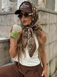 Boho Style Paisley Pattern Bandana, All-Season Sun Protection Windproof Headscarf, Paisley Print Scarf, Unisex Fashion Accessory, Elegant and Stylish