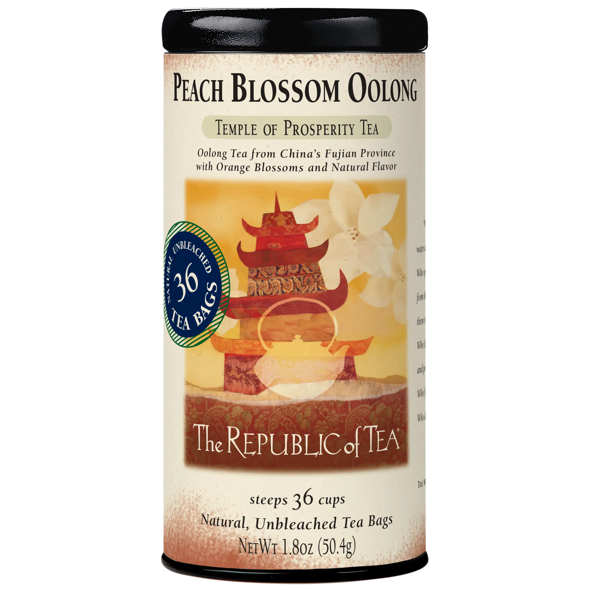 The Republic of Tea-Peach Blossom Oolong Tea, 36 Tea Bags, Caffeinated Tea | Milk Tea The Republic of Tea-Peach Blossom Oolong Tea, 36 Tea Bags, Caffeinated Tea | Milk Tea