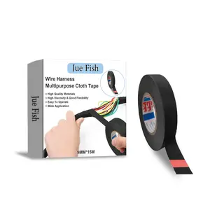 JUE-FISH Adhesive Harness Cloth Tape Flannel Wiring Harness Tape Polyester Flame Retardant High Temperature Resistant Insulation Tape