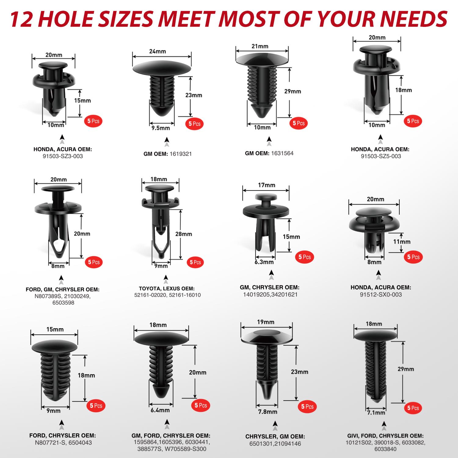 Nilight Trim Removal Tool 88Pcs, Auto Push Pin Bumper Retainer Clip Set Fastener Terminal Remover Tool Adhesive Cable Clips Kit Car Panel Radio Removal Auto Clip Pliers Automotive Toolkit dealsforyoudays