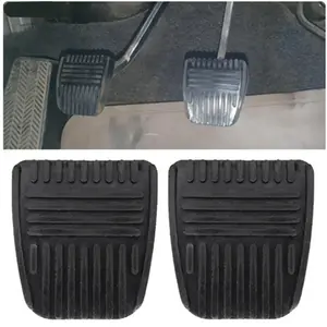 2pcs Black Brake Clutch Pedal Pad Rubber Cover Trans Vehicles For Toyota 31321-14020
