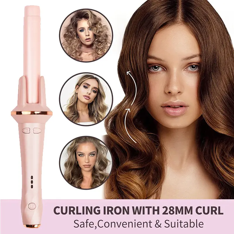 Automatic Negative Ion Ceramic Spin Curling Iron - Lazy-Person Friendly, Large Curling Waves, Plug-Powered, Compact, Safe Unisex Household Electric Perm Appliance, 1 Size, Dacron, Convenient, No Single Item (As Shown), One Size