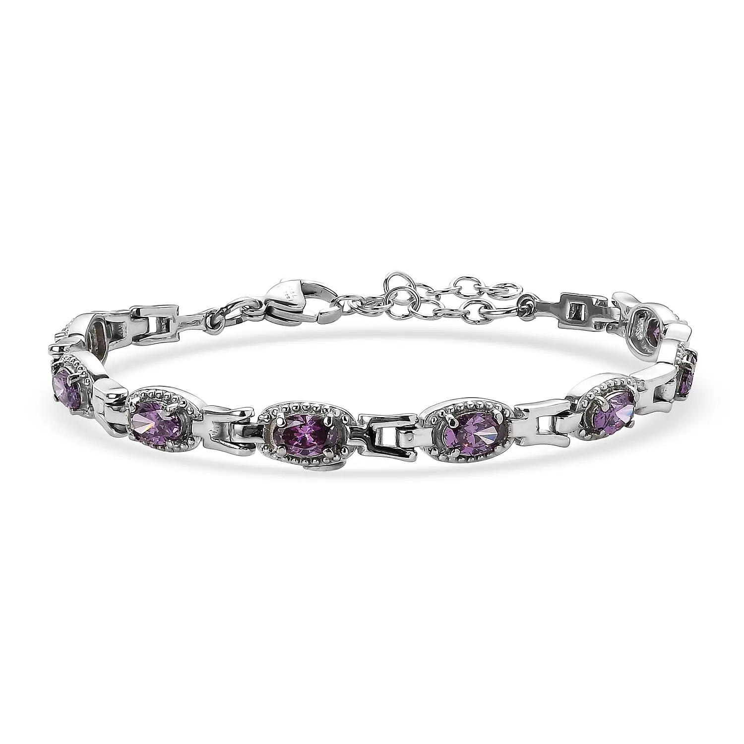Cubic ZirconiaBracelet in Stainless Steel 6.50 In Cubic ZirconiaBracelet in Stainless Steel 6.50 In