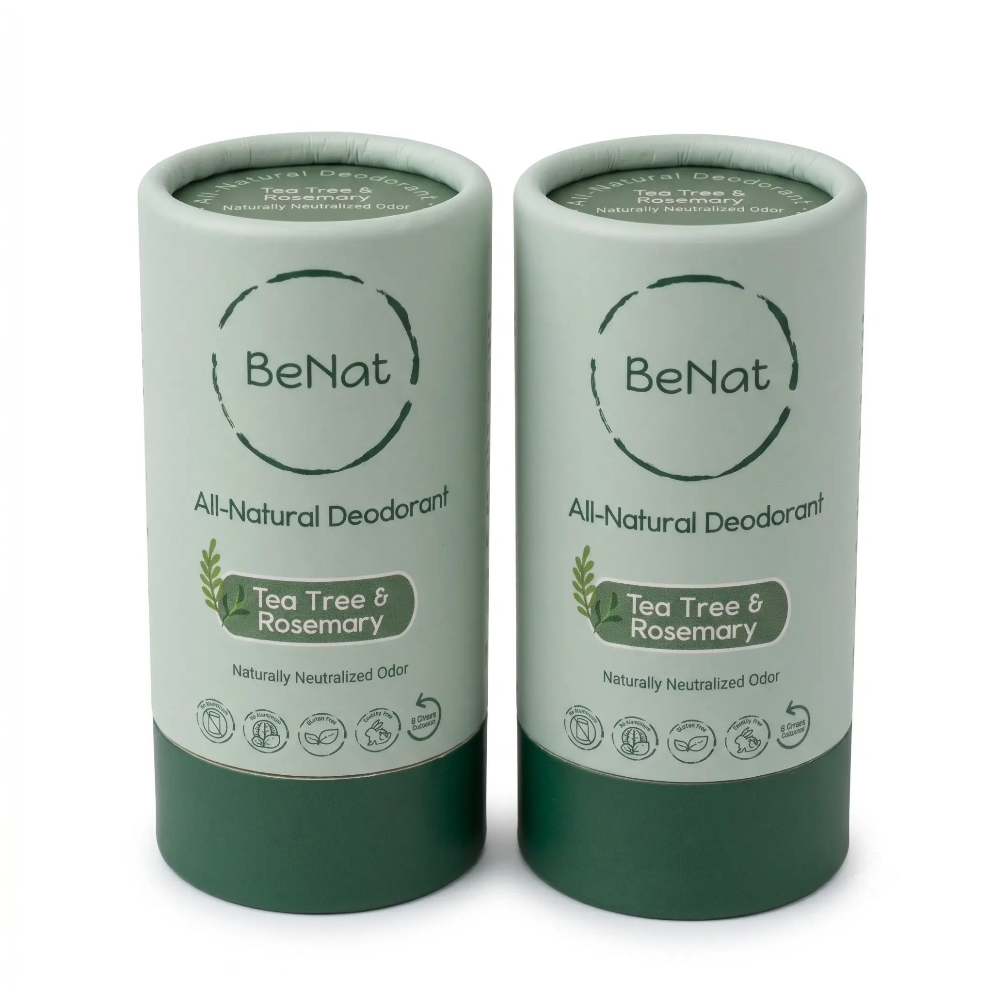 2-Pack All-Natural, Plastic-Free Deodorants - Aluminum-Free Eco-Friendly Deodorant for Men & Women, Unisex Daily Odor Protection Multipack Lemon, Lavender, Rosemary Scents, 3 oz Each Stick
