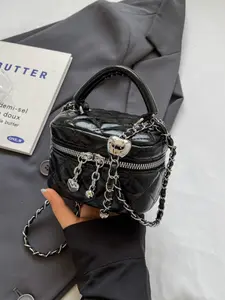 Women's Fashion Chain Strap Quilted, Casual Versatile Zipper Shoulder Bag, Handbag Sling Bag for Daily Commuting, Trendy All-match Commuter Bag, Fashionable Shoulder Bag