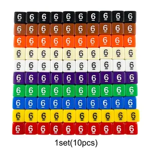 10pcs 6-Sided Number Dice Set, Multi-Faced Dice for Dnd Trpg Role-Playing Board Games, 11 Colors Available