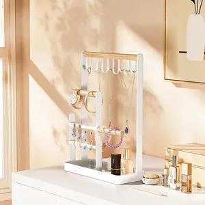 ProCase 4-Tier Jewelry Stand – White (Medium)
