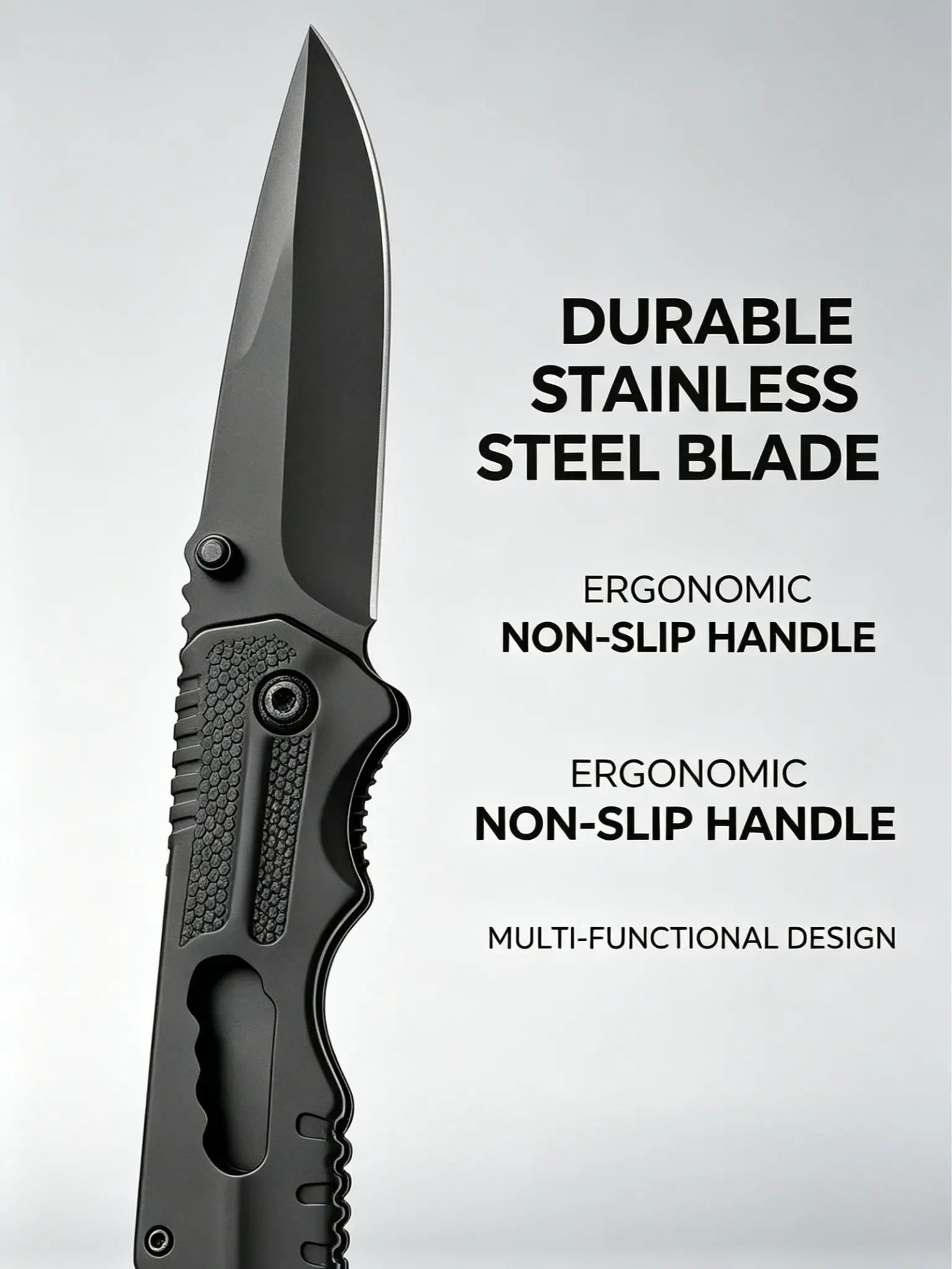 Premium Stainless Steel Folding Pocket Knife - Military Tactical EDC Tool with Glass Breaker, Seatbelt Cutter - Heavy-Duty for Outdoor Camping, Survival