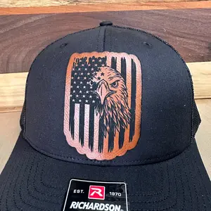 Eagle ‘Merica leather patch hat.