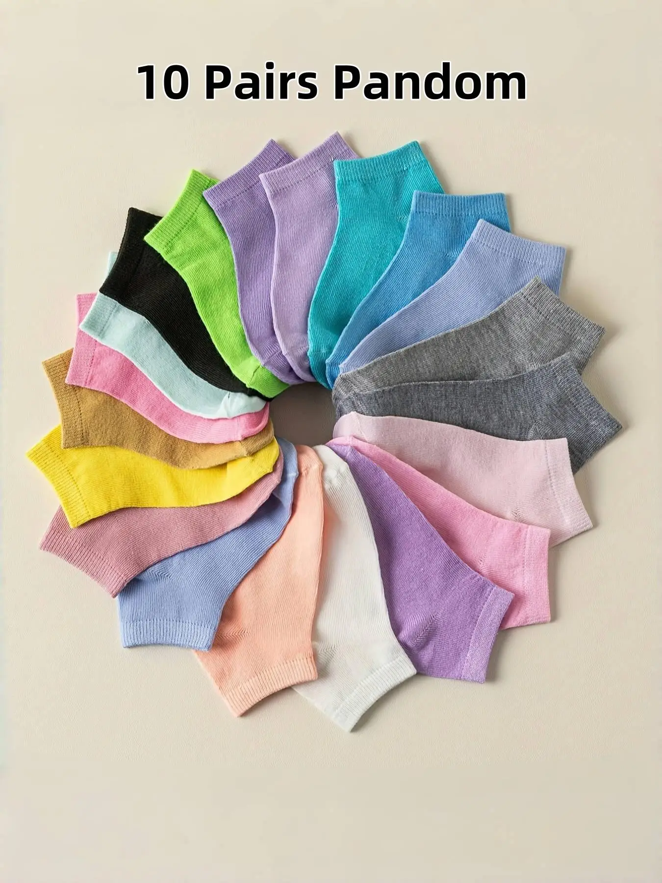 Random Girls' Solid Color Ankle Socks, Soft Comfortable Breathable Socks for Daily Wear, Kid's Socks for All Seasons