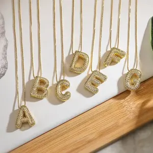 New 26 English letters necklace design box letters female niche fashion versatile temperament clavicle chain Initial Letter men jewelry elegant woman