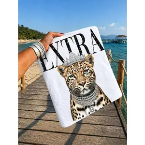 Leopard Queen: Crowned Cheetah Print Short-Sleeve Top