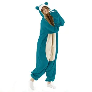 New Snorlax Kigurumi XXL Cartoon Suit Women Pajama Anime Onesies For Adult Men Onsie Boy Girls Pijamas Fleece One-Piece Bodysuit