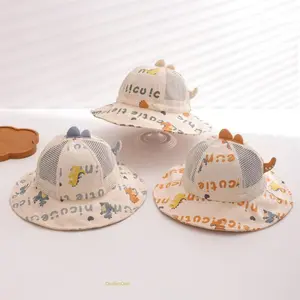 2026 New Dinosaur Alphabet Print Bucket Hat, Wide Brim Breathable UV Protection Unisex Outdoor Headwear #summervibes
