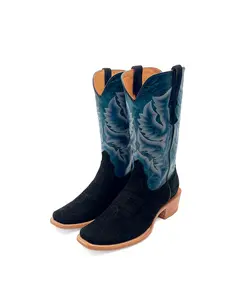 Cowboy Boot Black Rough Out Cutter Toe Cowboy Boot Black Rough Out Cutter Toe
