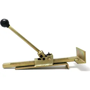 Ratcheting Alignment Tool for Hardwood Installation Gold Metal 14-15/16 inch Professional Flooring Jack Positioning Tool with Clever Ratchet Structure and Floor Protection - Hardware