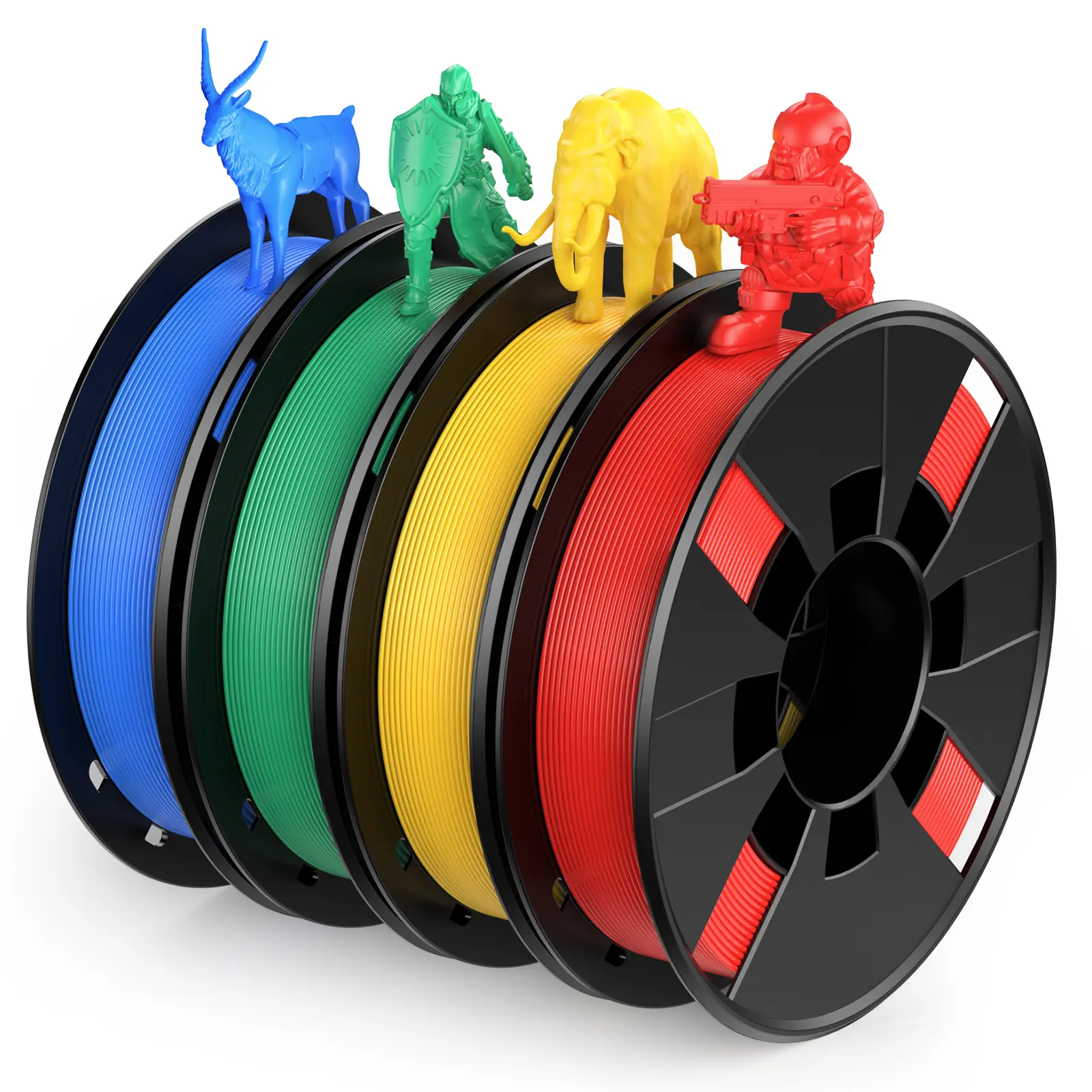 PLA 3D Printer Filament Bundle, PLA Filament 1.75 mm for 3D Printers, Dimensional Accuracy +/- 0.02 mm, 200g x 4 Spools Set ,Printing Material Models , Fathersdaygift,3dprinter,printer filament bundle,filament maker