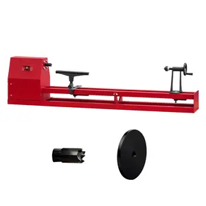 Garvee 14" x 40" Benchtop Wood Lathe, 0.5 HP 370W Variable Speed Woodworking Lathe Machine with 4 Speeds (885-2425 RPM), Includes Chisels, Faceplate & Tools – for Precision Woodturning