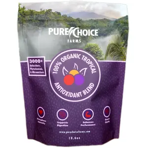 Organic Tropical Antioxidant Fruit Blend 325% Vitamin C from Acerola 3000+ Antioxidants Freeze Dried Powder Nutrient Dense Ingredients | Pure Choice Farms
