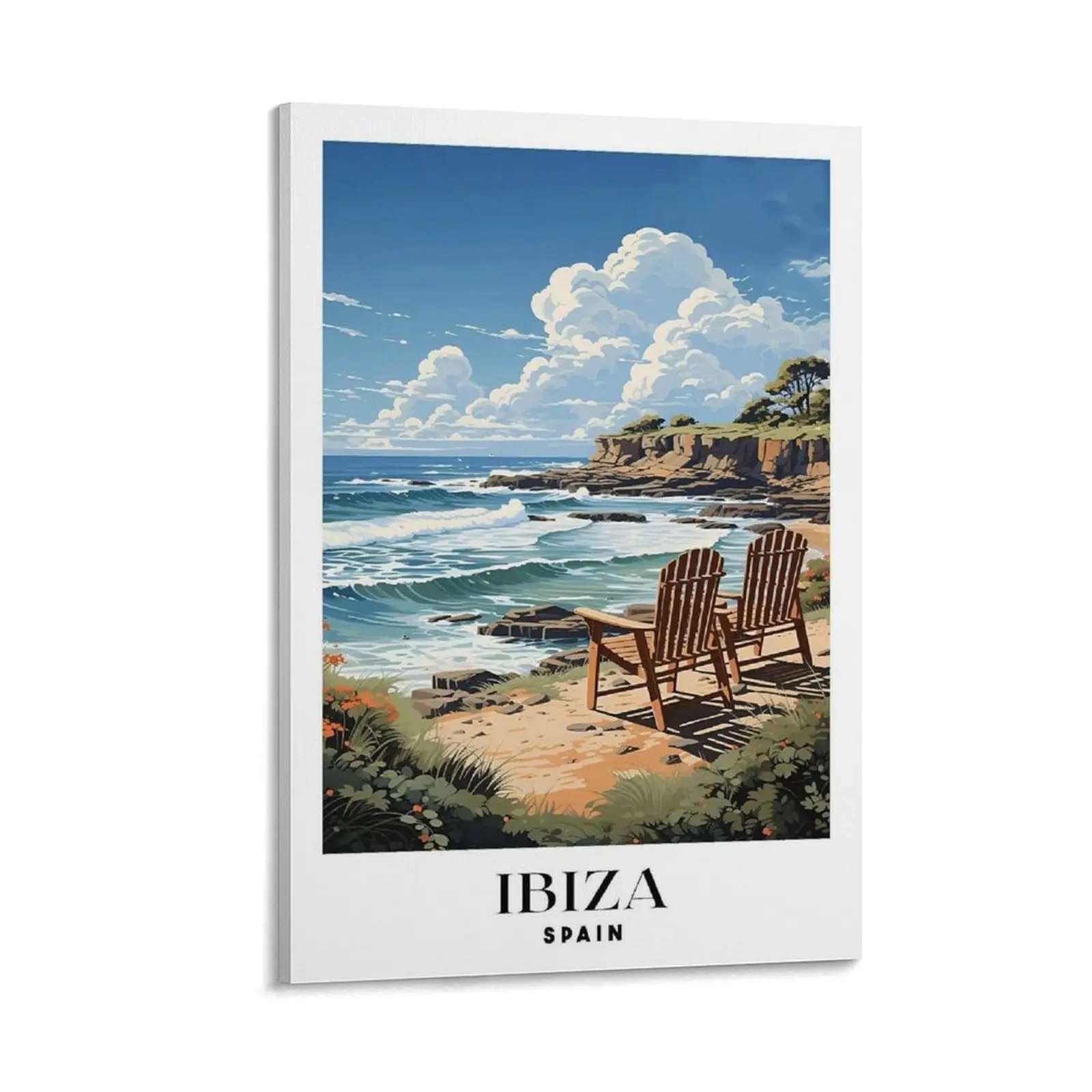 Vintage Travel Posters, Ibiza Poster Canvas Poster Bedroom Decor Sports Landscape Office Room Decor Gift Frames Ornaments Wall Artistic Decoration Photo